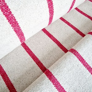 Tessuto di cotone pesante Grain Sack tagliato su misura 550 g/m2 - Stripes Farmhouse Thick Upholstery Striped Grainsack French Softened 100% cotone