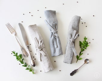 Travel Cutlery Pouch - On the go Cutlery Holder -  Linen Utensil Case for Travel Picnic or Outdoor Lunch