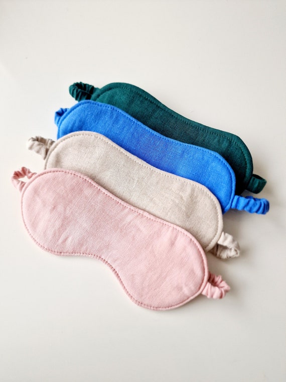 Natural Eye Mask Linen Sleep Mask and Scrunchie Set Natural Flax Fabric Travel Mask Double Sided Etsy UK
