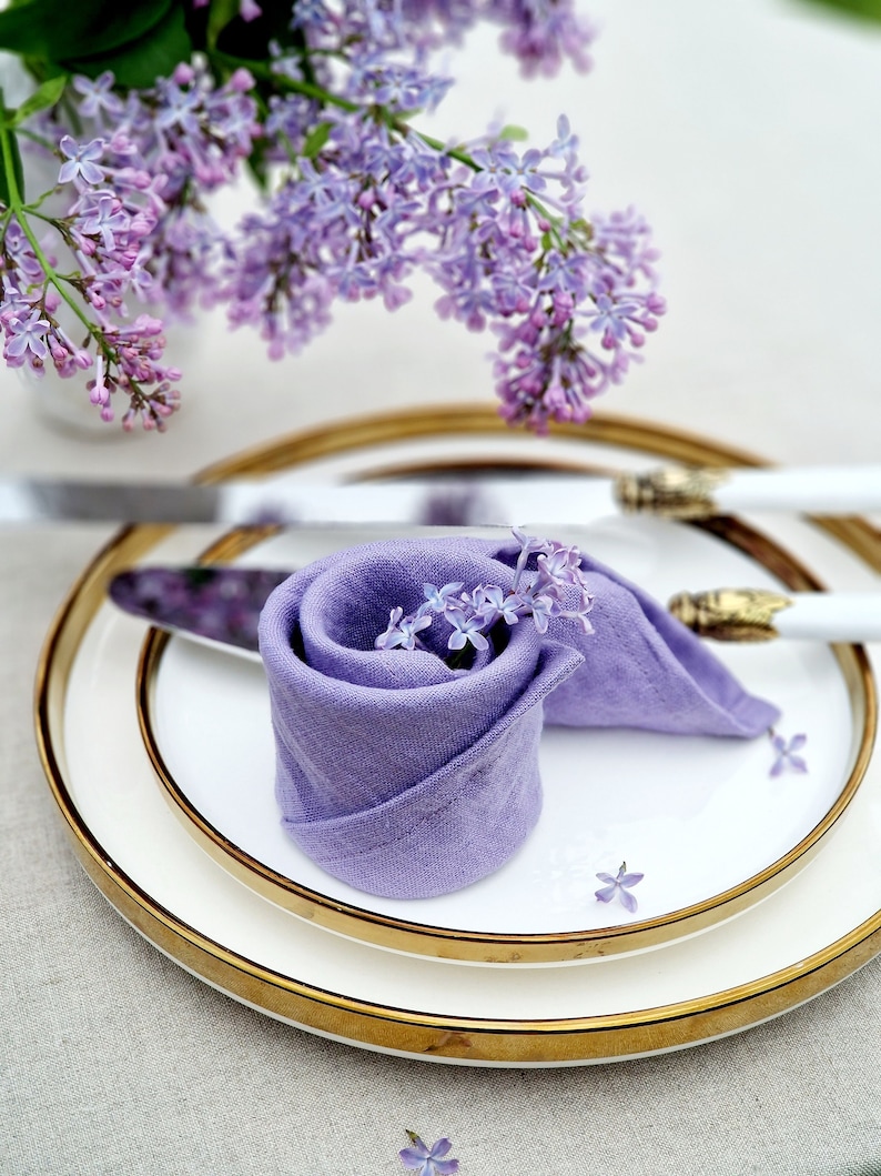 Purple Linen Napkins for Wedding Purple Lilac