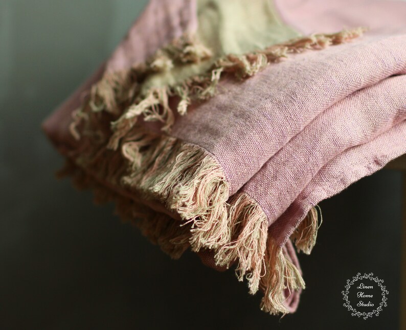 Linen Throw Blanket. Picnic Beach Plaid. Soft Stone Washed Etsy