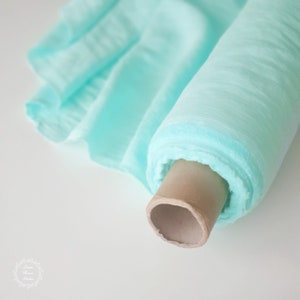 Mint Linen Fabric - Stonewashed 100% Linen Flax Material