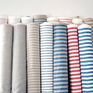 Striped Linen Fabric for Clothing, Home Textiles and More