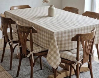 Linen Tablecloth for Christmas - Rectangle Square Round - Washed 100% Linen Fabric