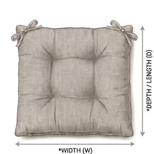 Linen Seat Cushion - Stripes Chair Pad with Ties - Chair Pillow - Natural 100% Linen Fabric - Custom Size image 2
