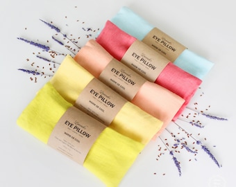 Lavender Eye Pillow with Removable Cover - Weighted Organic Linen Flax Seed and Lavender Eye Mask - Aromatherapy Meditation Yoga Gift