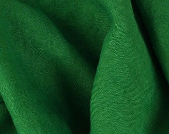 Linen Fabric Green - Linen for Dresses - Linen for Napkins - Linen for Tablecloth - Stonewashed 100% Linen Fabric - Fabric by the Yard