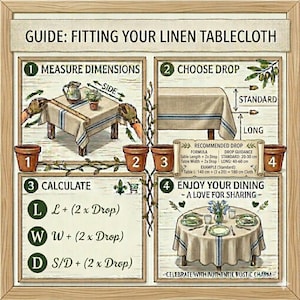 Heavy Linen Tablecloth for Easter Table - French Style Striped Washed Rustic Linen Table Cloth - Rectangle Square or Round