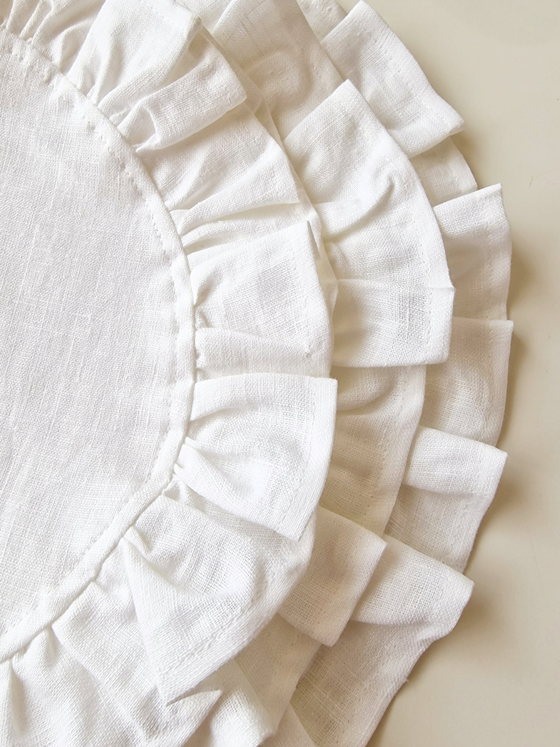 What Is Ruffle Place Linen Placemat Round Ruffled - Washable Table Place Mat - Etsy