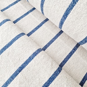 Tessuto di cotone a sacco a grana pesante tagliato su misura 550 g/m2 - Stripes Farmhouse Tappezzeria spessa a righe Sacco a grana francese ammorbidito 100% cotone