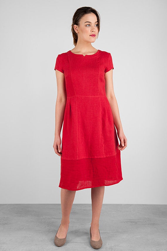 linen dresses midi length