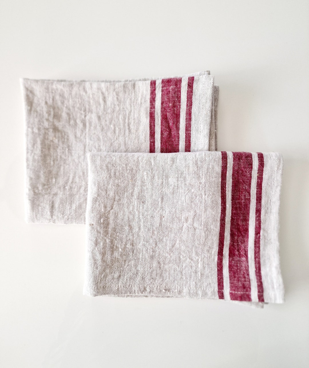 Linen Hand Towel With Loop French Style Linen Tea Towel Softened Heavy