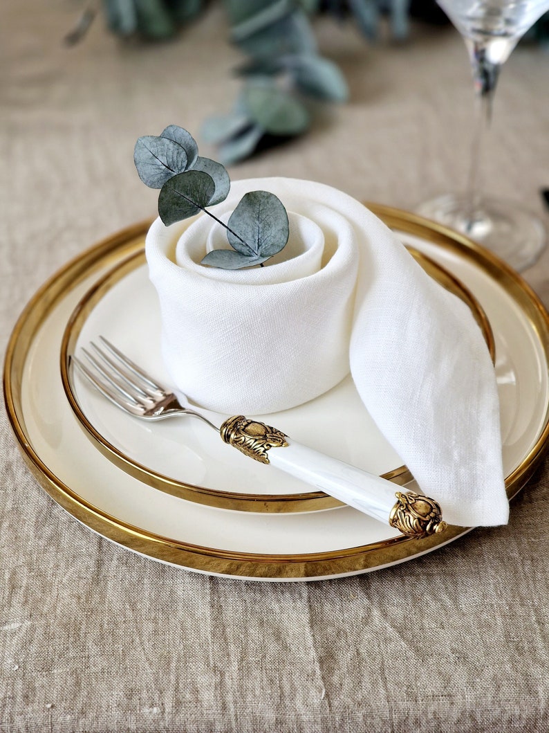 White linen napkins