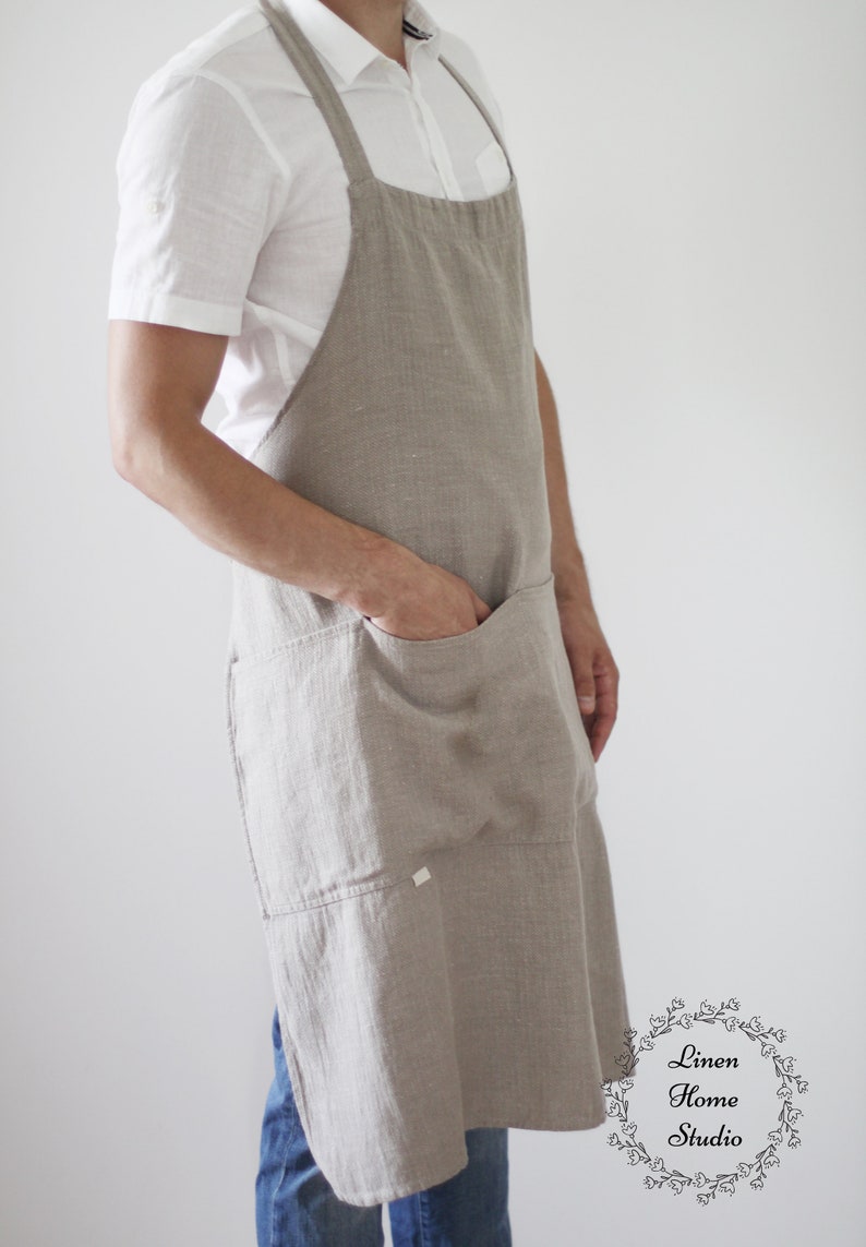 Linen Apron for Men. Gift for Dad. Chefs Apron. Etsy