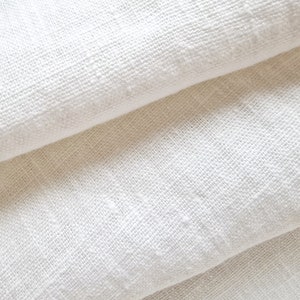 Heavy Linen Tablecloth Round Square Rectangle French Style Striped Washed Linen Table Cloth White(no stripes)