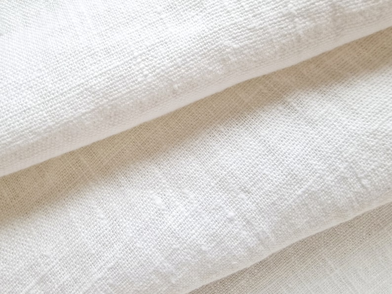 Heavy Linen Tablecloth Round Square Rectangle French Style Striped Washed Linen Table Cloth White(no stripes)