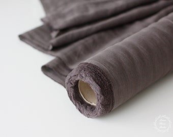 Linen Fabric Taupe - Grayish Brown Stonewashed 100% Linen Flax Material - Fabric by the Meter - Fabric by the Yard
