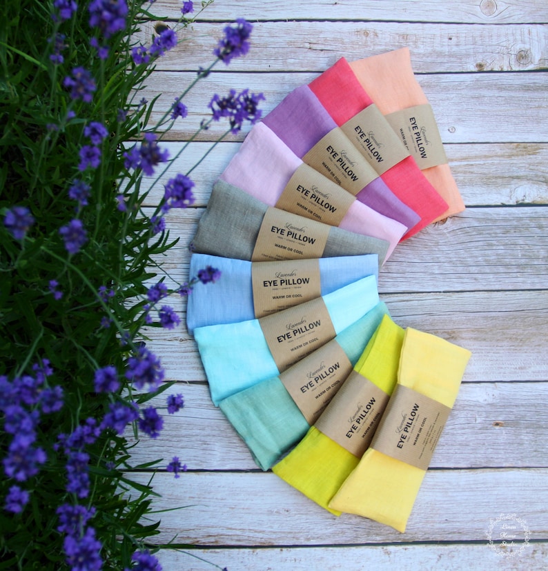 Lavender Eye Pillow With Removable Cover Weighted Organic Etsy