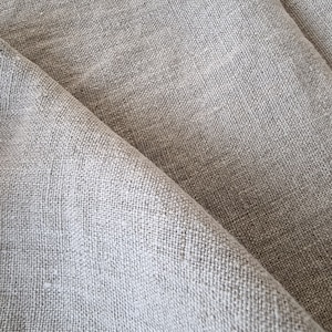 Heavy Linen Fabric Upholstery 290g/m2 - Natural Undyed Stonewashed 100% Flax Material - Fabric by the Yard