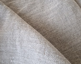 Heavy Linen Fabric Upholstery 290g/m2 - Natural Undyed Stonewashed 100% Flax Material - Fabric by the Yard