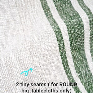 Heavy Linen Tablecloth for Easter Table French Style Striped Washed Linen Table Cloth Rectangle Square or Round image 6