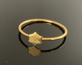 Gold Star Ring - Gold Minimal Rings - Stackable Ring - Gold Tiny Ring - Gold Star Ring - Celestial Jewelry - gift for her