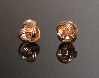 Infinity Twisted Liebesknoten Ohrstecker - Gold Schlicht Metall Ohrstecker - Verflochten Rose Gold Knot Ohrstecker - Gold Twisted Draht Ohrstecker
