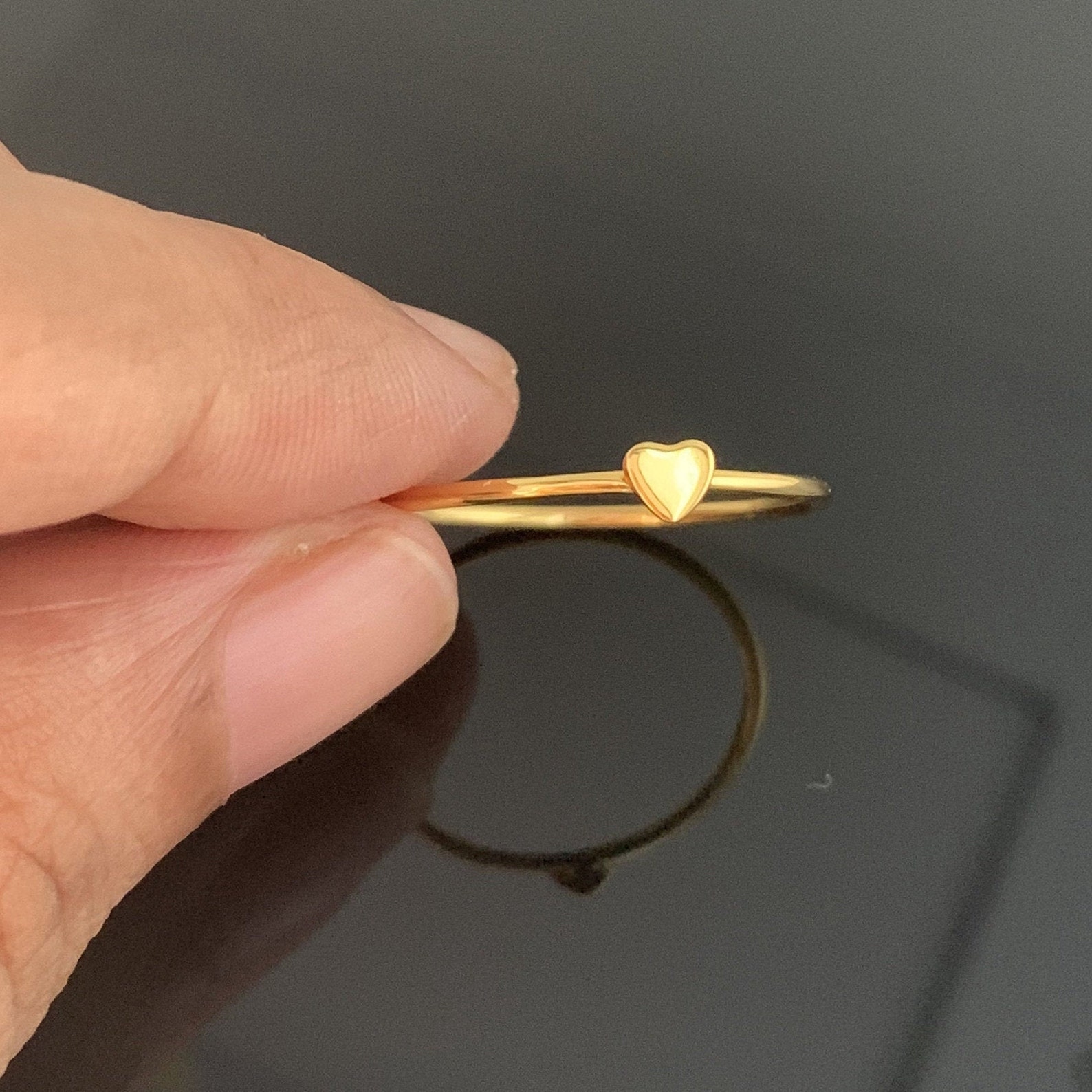Gold Heart Ring Gold Promise Ring Gold Unique Jewelry Etsy