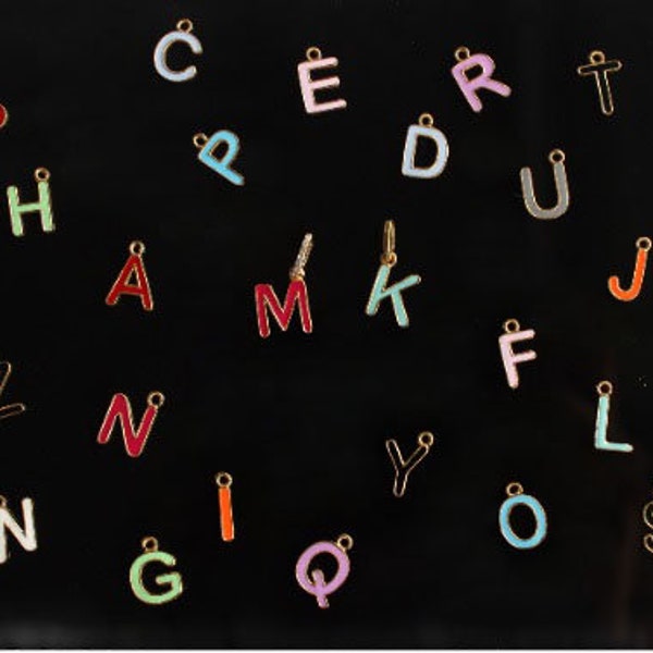 Enamel Letter Charms - Etsy