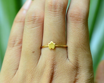 Gold Plain Metal Ring - 14K Yellow Gold Ring - Gold Handmade Jewelry - Gold Stackable Ring - Gold Unique Rings - Gold stackable ring