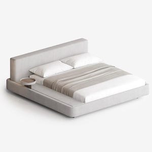 Bed Frame with Side Table: Scandinavian Minimalist Design - Lake L