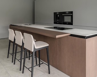 Moderne essenbarkruk: minimalistische keukeneilandstoelen voor restaurant