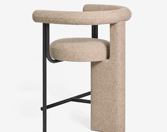 Upholstered Counter Stool: Modern Kitchen Island Chair with Metal Legs - Balance