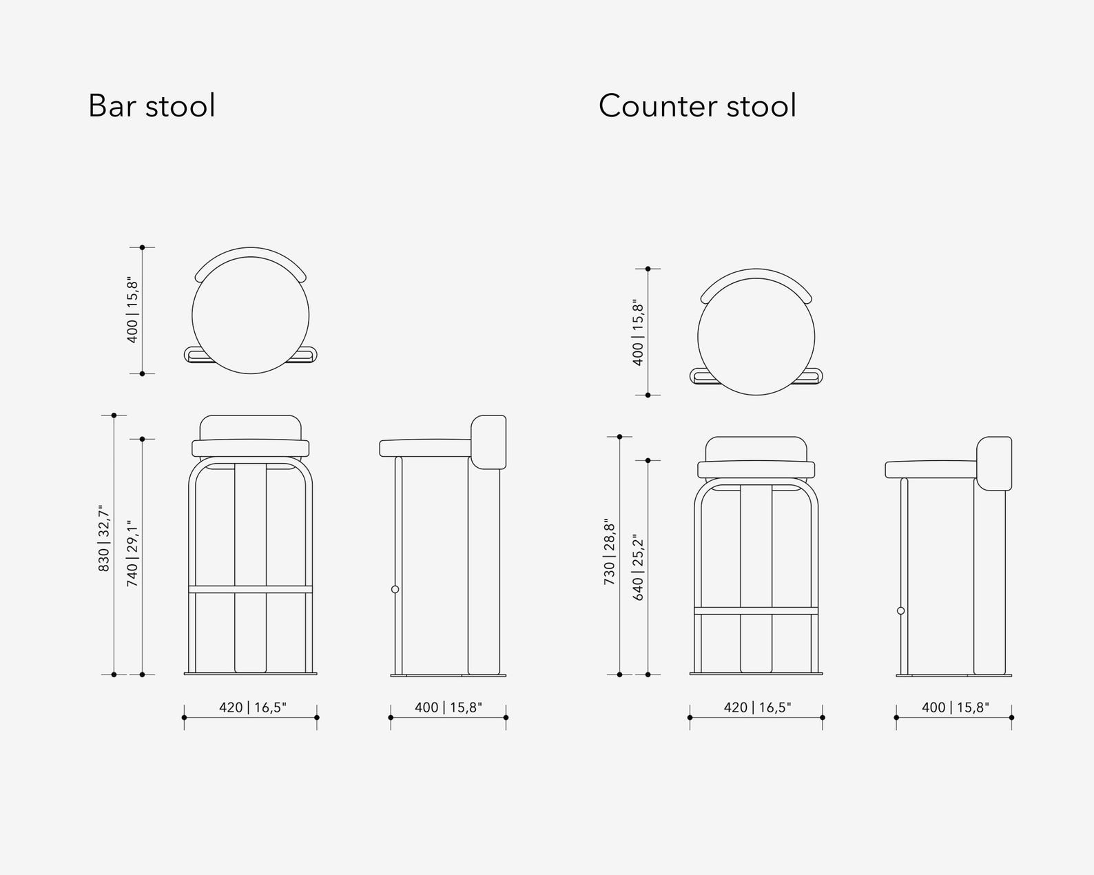 Designor Stools Designer Counter Stool, Bar Stool for Kitchen Island, Minimalist Custom ...
