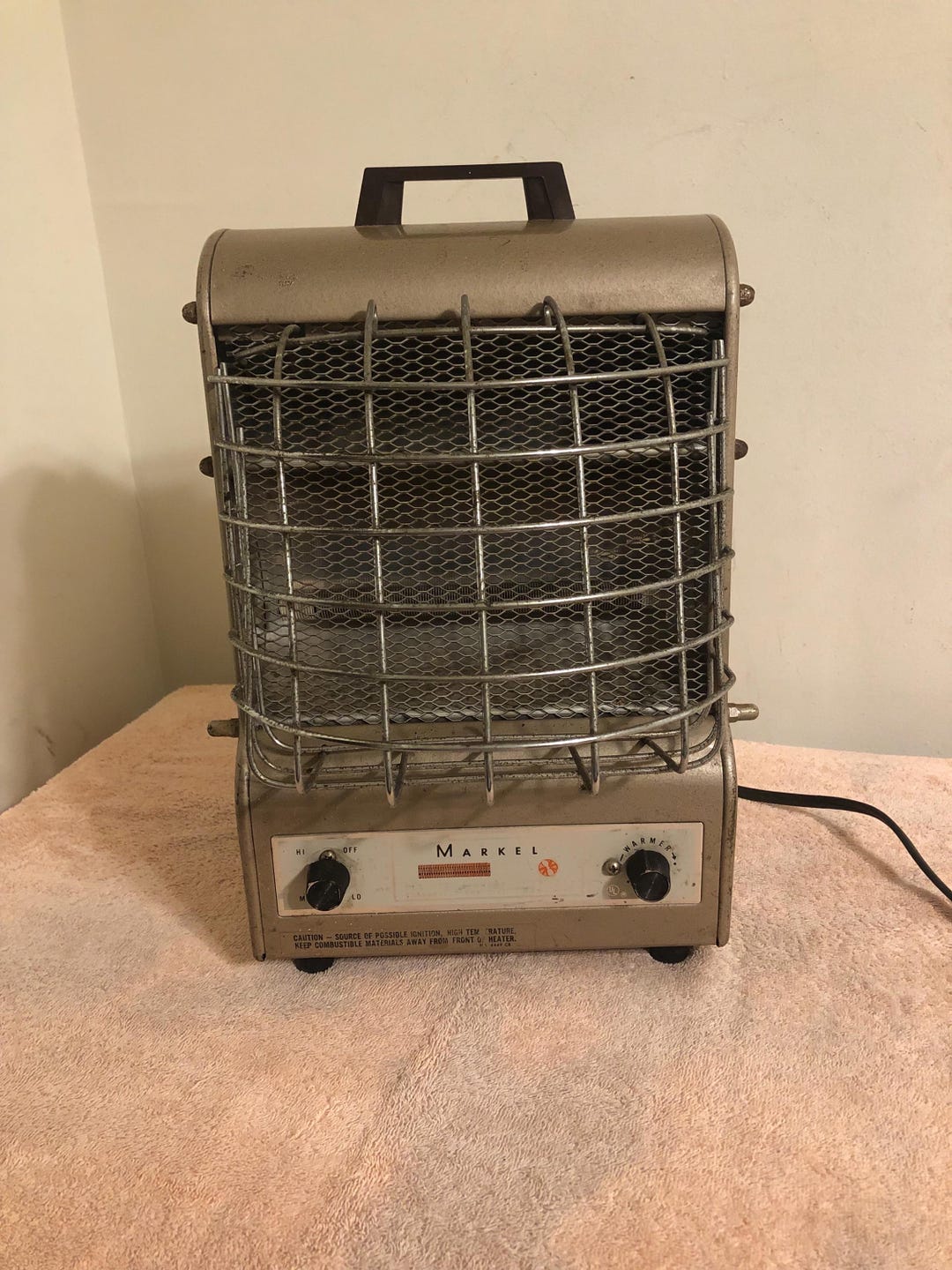 ストーブ Scovill Markel Nulone Fan-Glo Heater Vintage Markel Neo-glo Element Heater With Fan 3 Settings Model