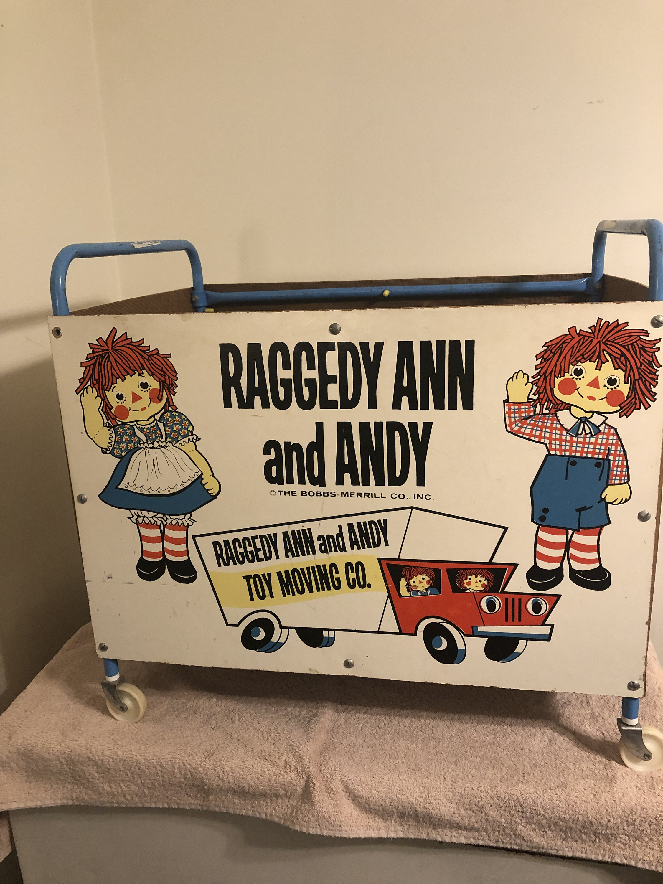 Vintage 1970's Bobbs-merrill Raggedy Ann & Andy Toy Cart Toy