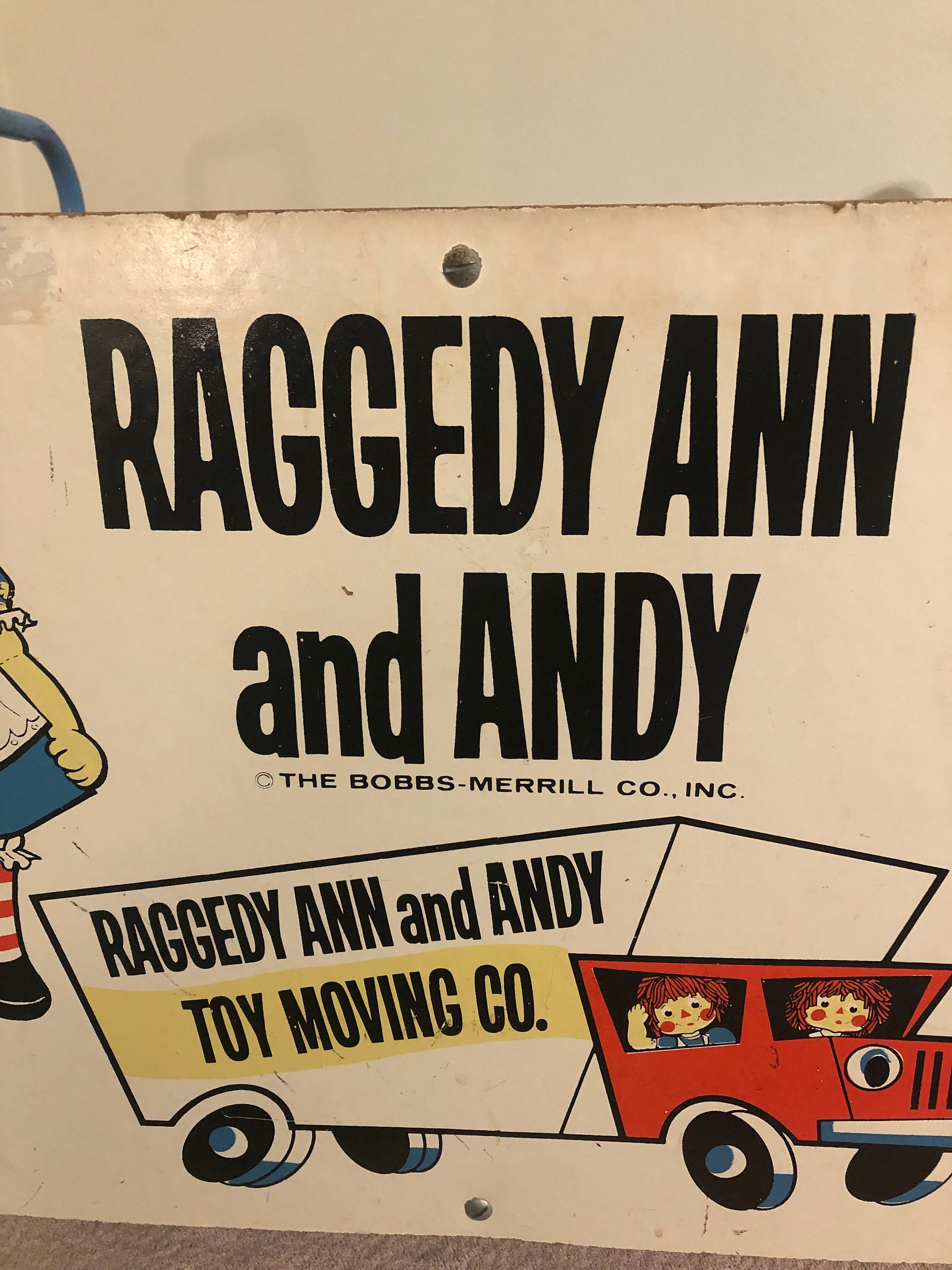Vintage 1970's Bobbs-merrill Raggedy Ann & Andy Toy Cart Toy