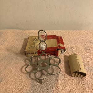 Vintage Royalty Combination Egg Cooking Stand With Timer In Box Made in Japan