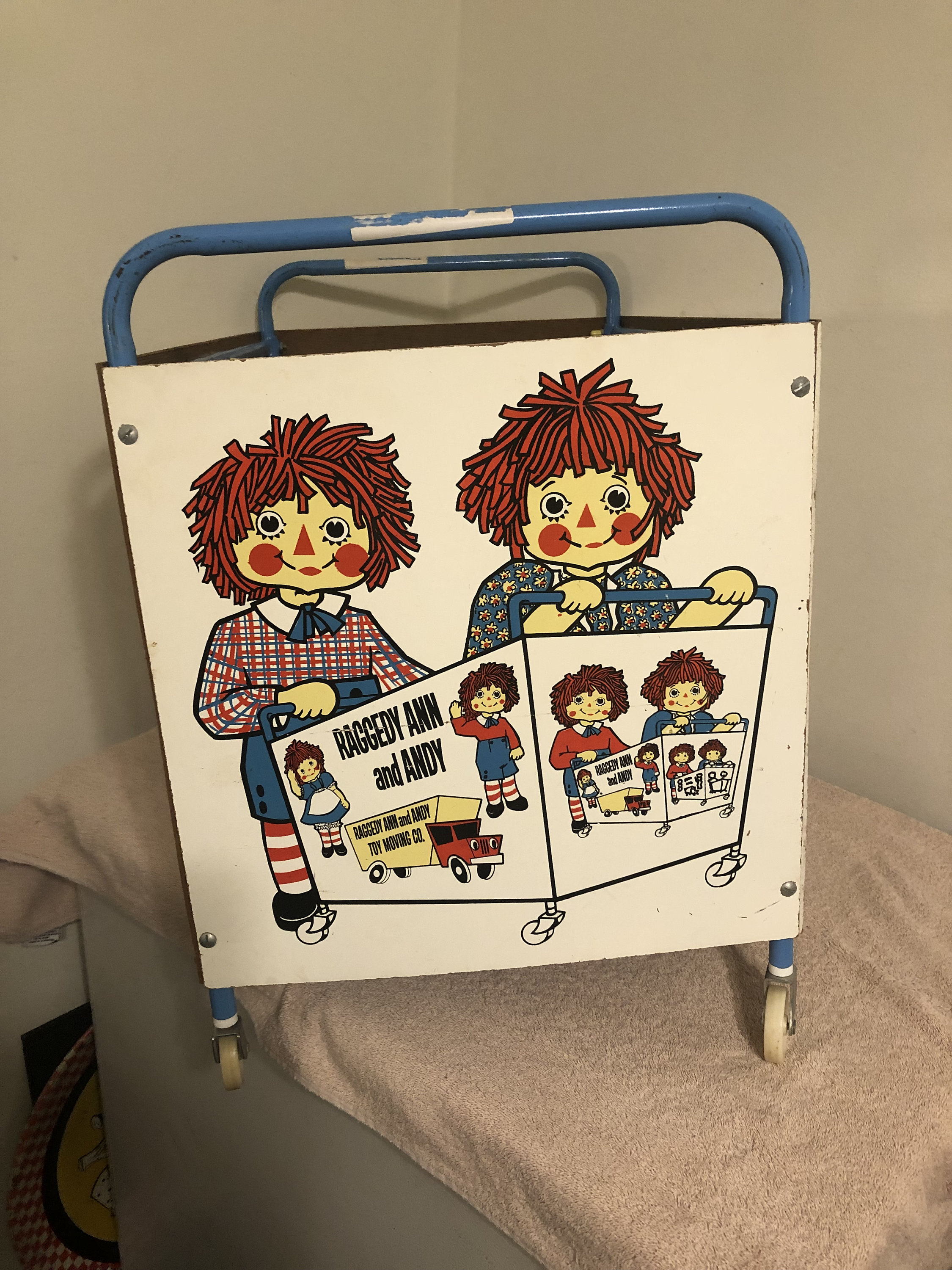 Vintage 1970's Bobbs-merrill Raggedy Ann & Andy Toy Cart Toy