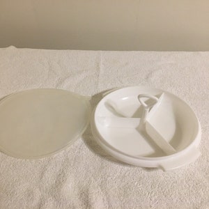 Vintage Tupperware Divided Condiment Tray With Lid