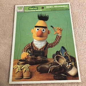 Vintage 1979 Whitman Sesame Street Bert Frame Tray Puzzle #4524-22B