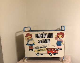 Vintage 1970's Bobbs-merrill Raggedy Ann & Andy Toy Cart Toy