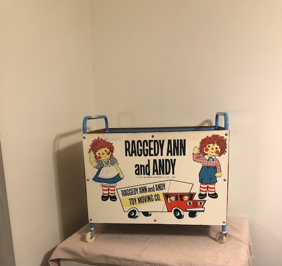 Vintage 1970's Bobbs-merrill Raggedy Ann & Andy Toy Cart Toy