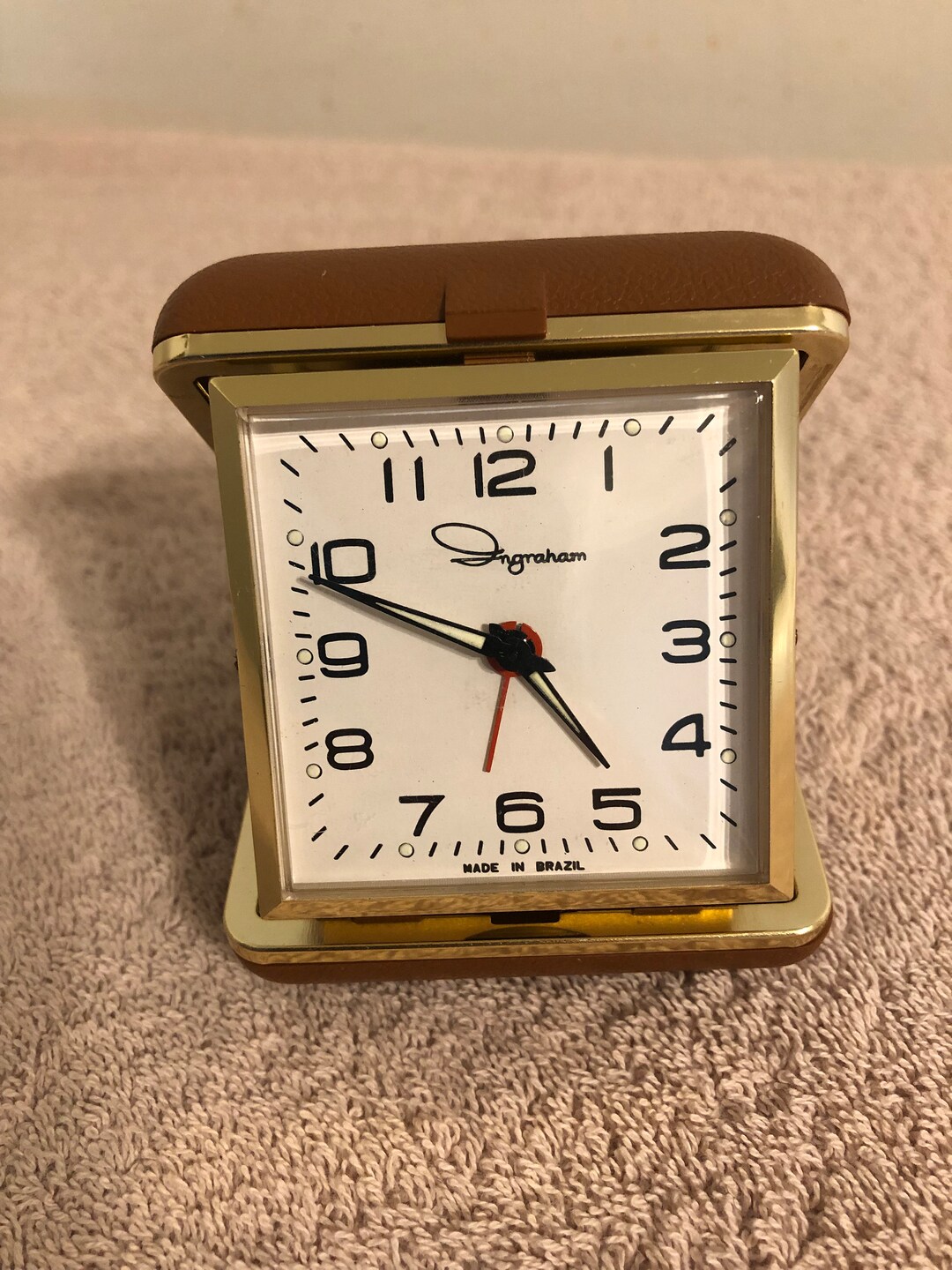 Vintage Ingraham Wind up Travel Alarm Clock With Illuminated Etsy