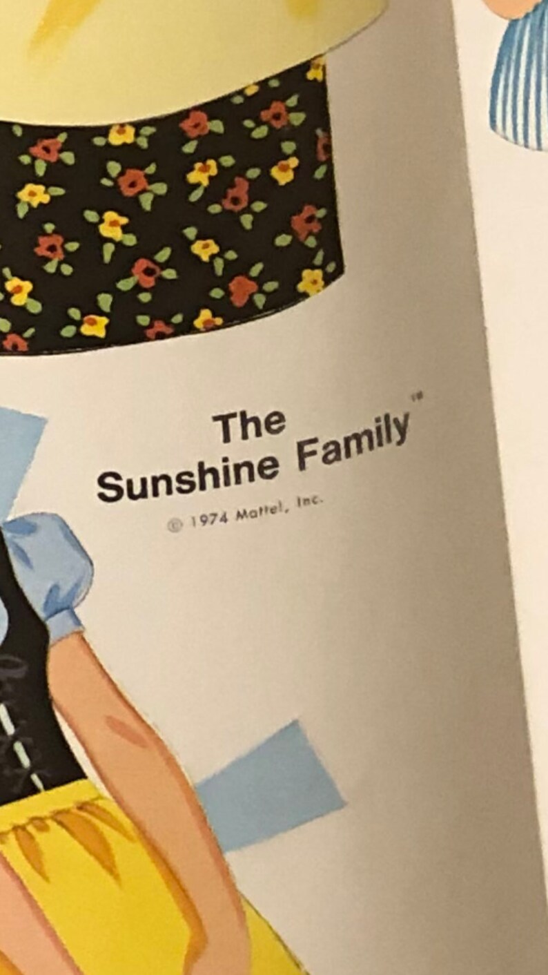 Vintage 1974 Whitman the Sunshine Family Paper Dolls Unused Uncut Etsy