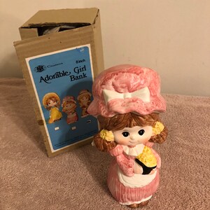 Vintage 1974 Chadwick Miller Adorable Girl Bank Pink 8” Made in Japan NIB