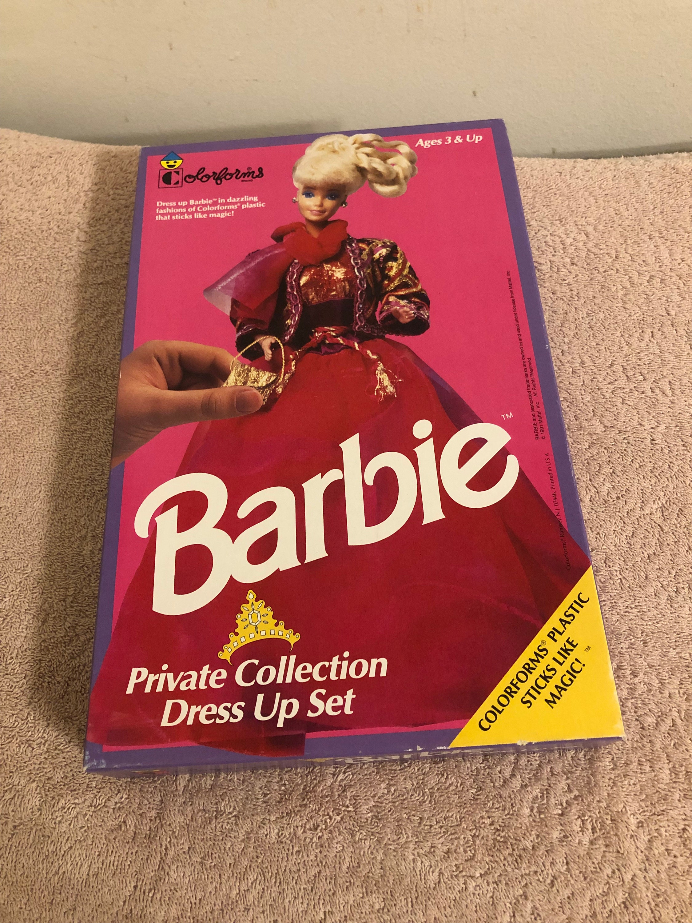 Vintage 1991 Colorforms Barbie Private Collection Dress up Set Unpunched -  Etsy