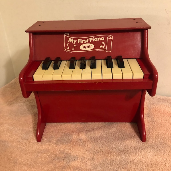 Vintage Jaymar Red Mi primer piano 18 teclas Todas las teclas se reproducen
