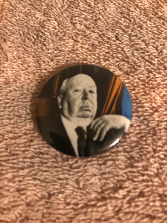 Vintage Alfred Hitchcock Pinback Button Pin 1 1/4”