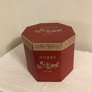 Vintage Dobbs New York Hat Box Complete With All Inserts 9 1/2” Tall Octagon Shape